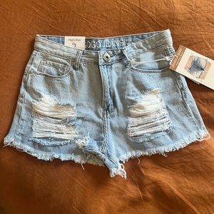 NWT high waist blue cut off jean shorts